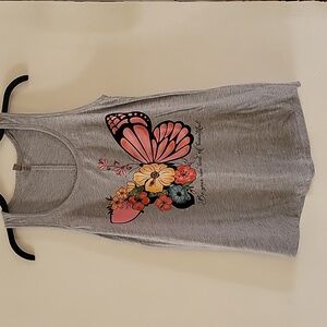 NWOT Handmade Gray Butterfly Tank